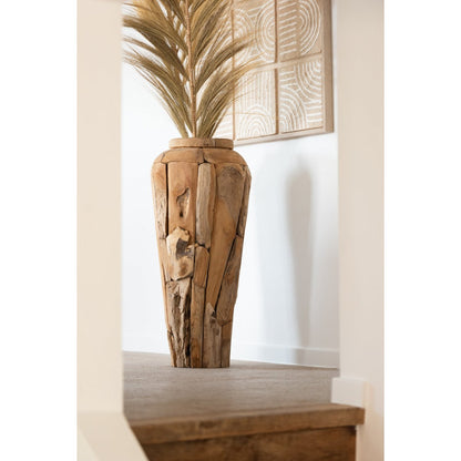 J-Line vaas Teakhout - naturel - large - 115 cm hoog