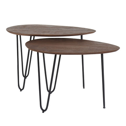 Salontafel Fabio – Espresso Mangohout – Set van 2