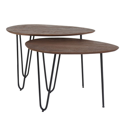 Salontafel Fabio – Espresso Mangohout – Set van 2