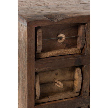 J-Line Kast 12 Laden Brut Gerecycleerd Hout Bruin