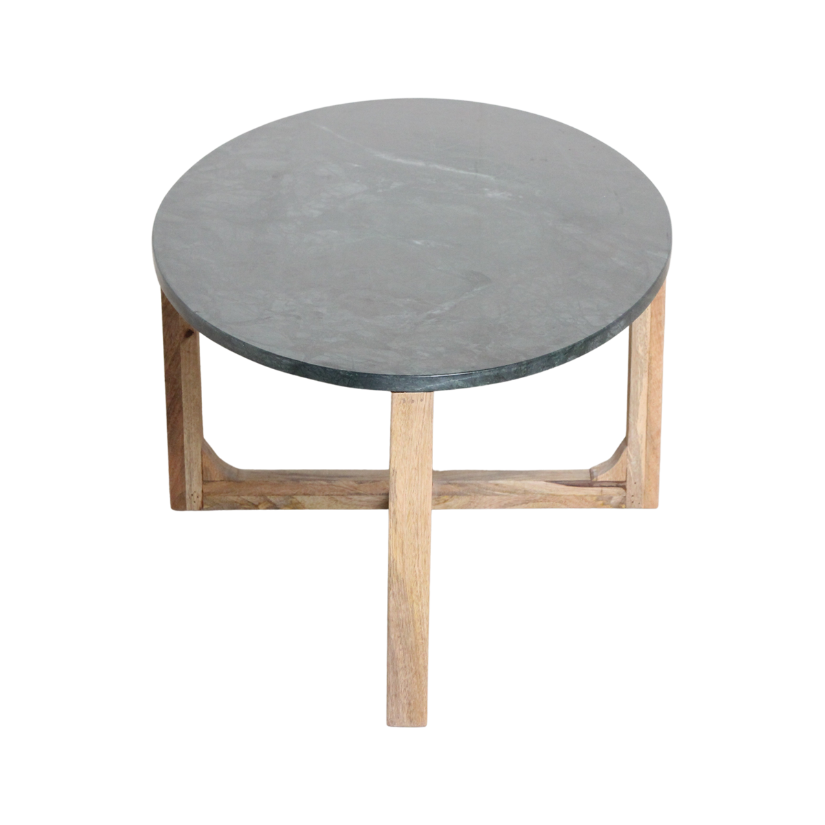 Ovale marmeren salontafel - Groen - 120x60x38 cm
