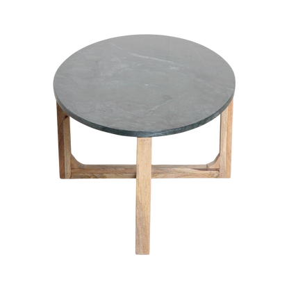 Ovale marmeren salontafel - Groen - 120x60x38 cm