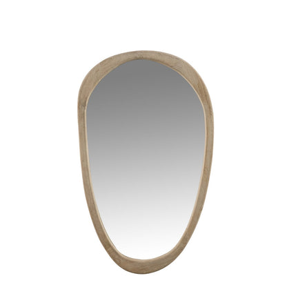 J-Line spiegel Onregelmatig - hout - naturel - large - 83 cm hoog