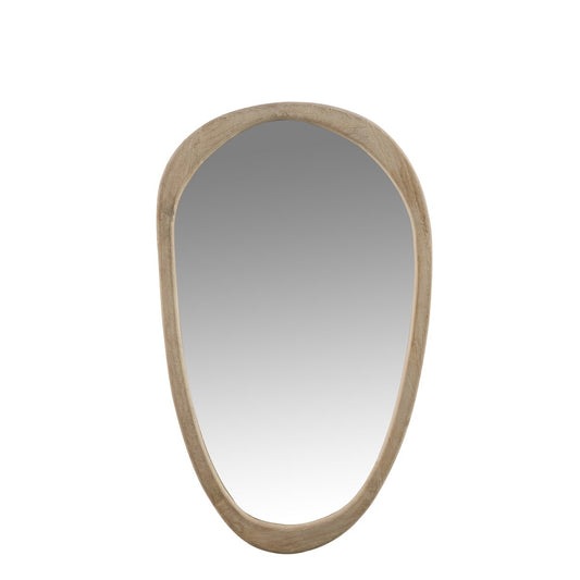 J-Line spiegel Onregelmatig - hout - naturel - large - 83 cm hoog