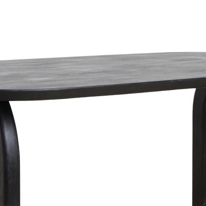 Bullnose eettafel zwart open onderstel