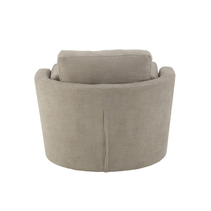 J-Line Loungestoel Swiv Hout/Textiel Grijs