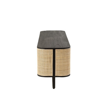 J-Line Molly TV kast - hout - naturel/ zwart – woonaccessoires