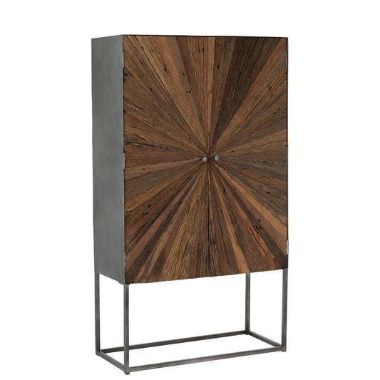 J-Line Barkast Shanil 2 Deuren Hout/Ijzer Naturel/Grijs