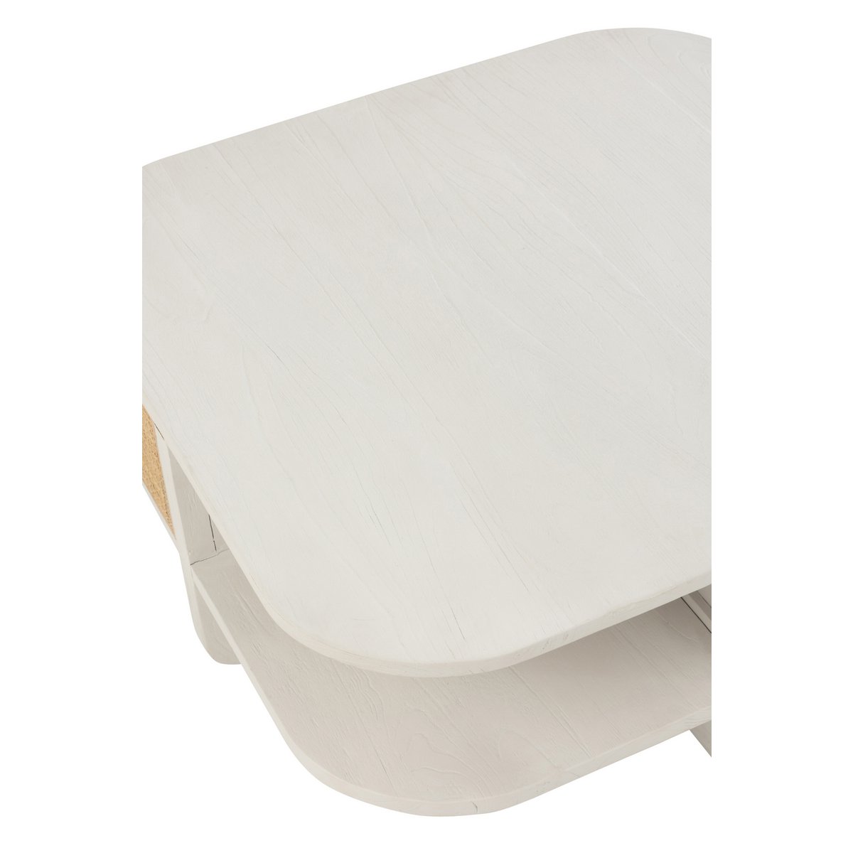 J-Line Salontafel Molly Exotiek Hout/Rotan Wit - 84.5 x 84.5 x 36 cm