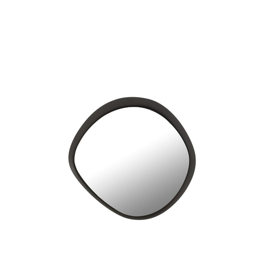 J-Line spiegel Rond - metaal/glas - zwart - small - 60.5 x 58 cm