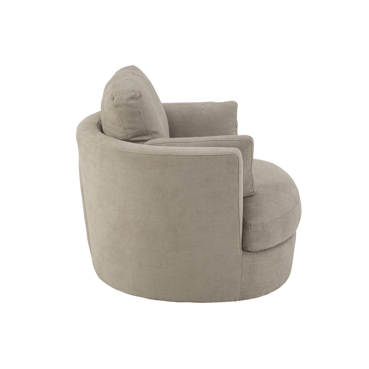 J-Line Loungestoel Swiv Hout/Textiel Grijs