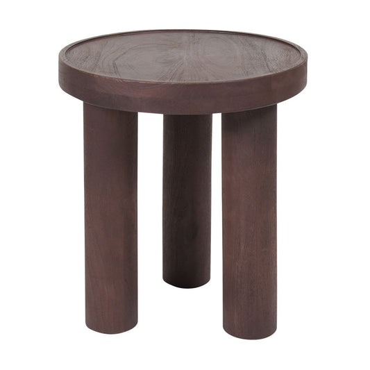 Bijzettafel Tias ø42 cm – Espresso Mangohout