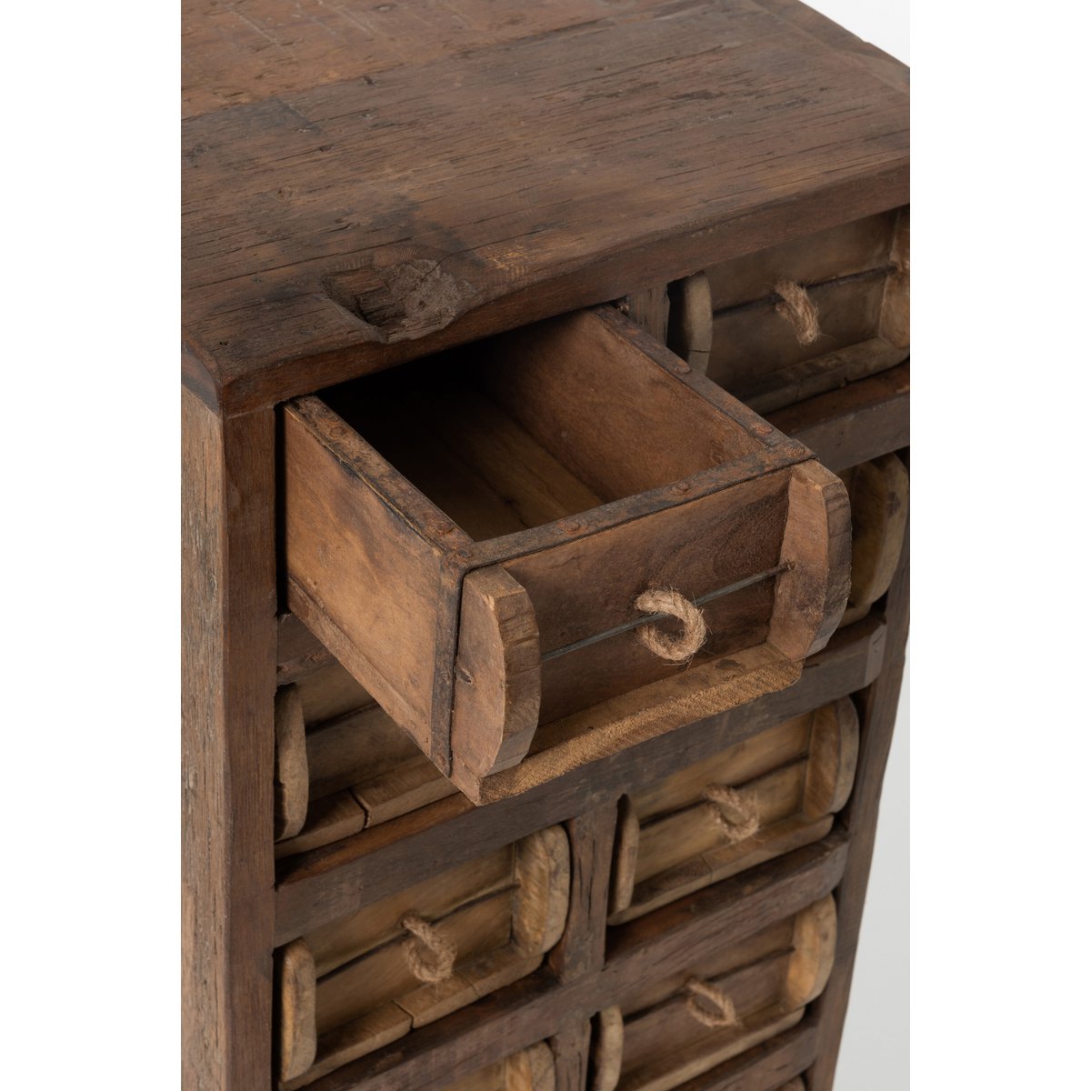 J-Line Kast 12 Laden Brut Gerecycleerd Hout Bruin