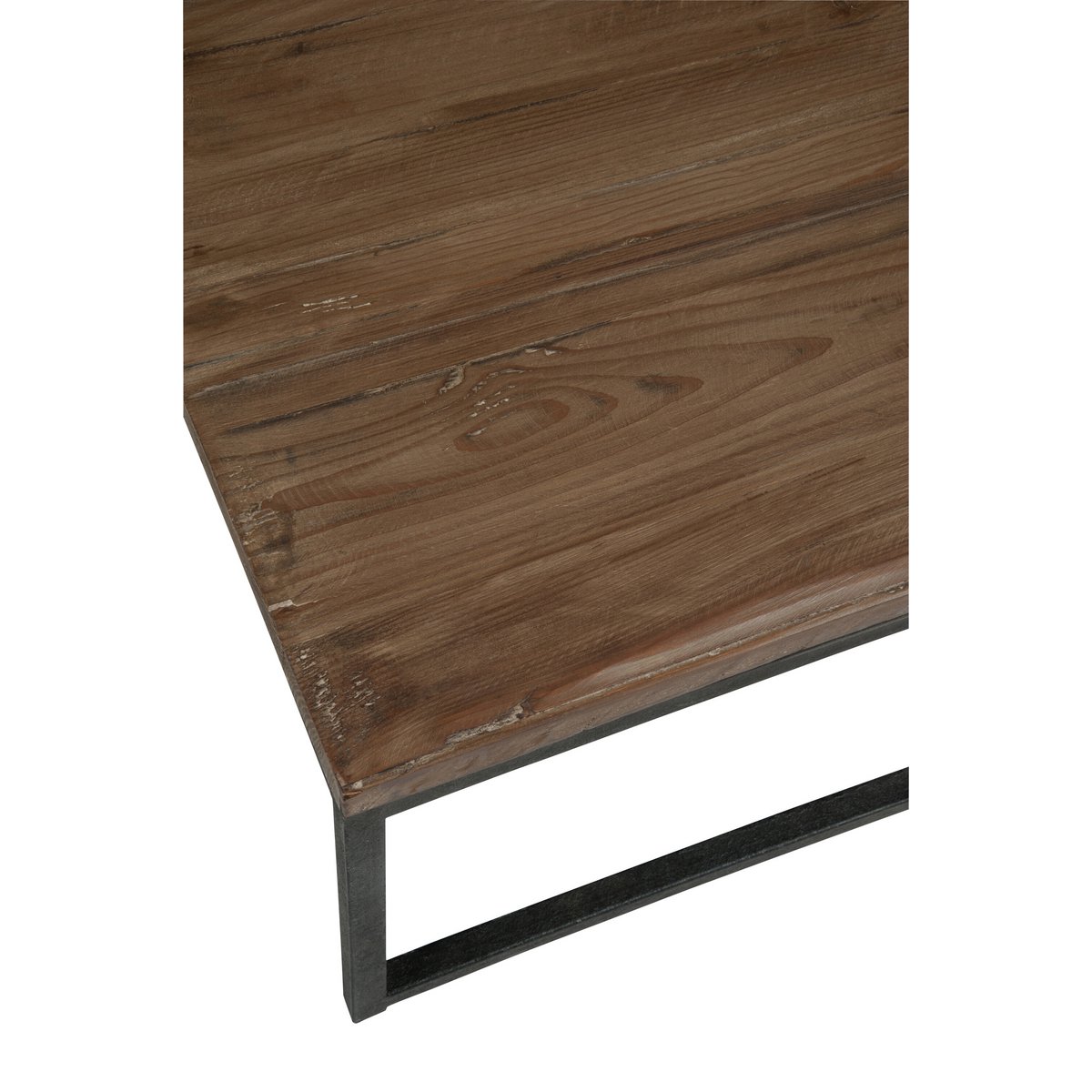 J-Line salontafel - hout/metaal - bruin/zwart - 2 stuks