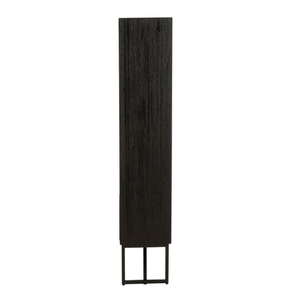 J-Line kast Met Lades - gerecycleerd hout - zwart