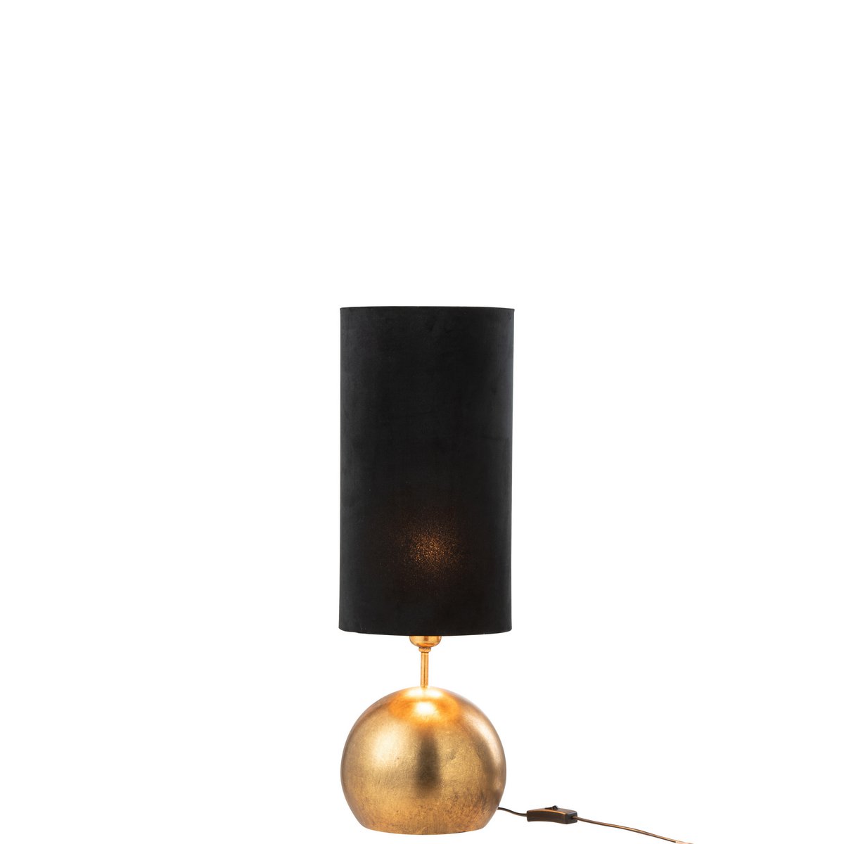 J-Line Lamp Bol Ijzer/Fluweel Goud/Zwart