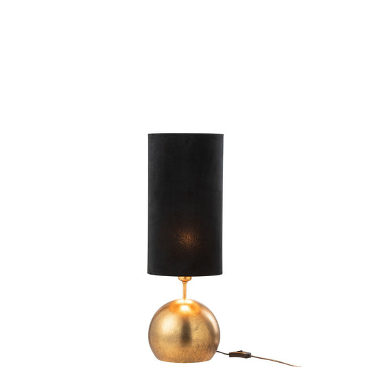 J-Line Lamp Bol Ijzer/Fluweel Goud/Zwart