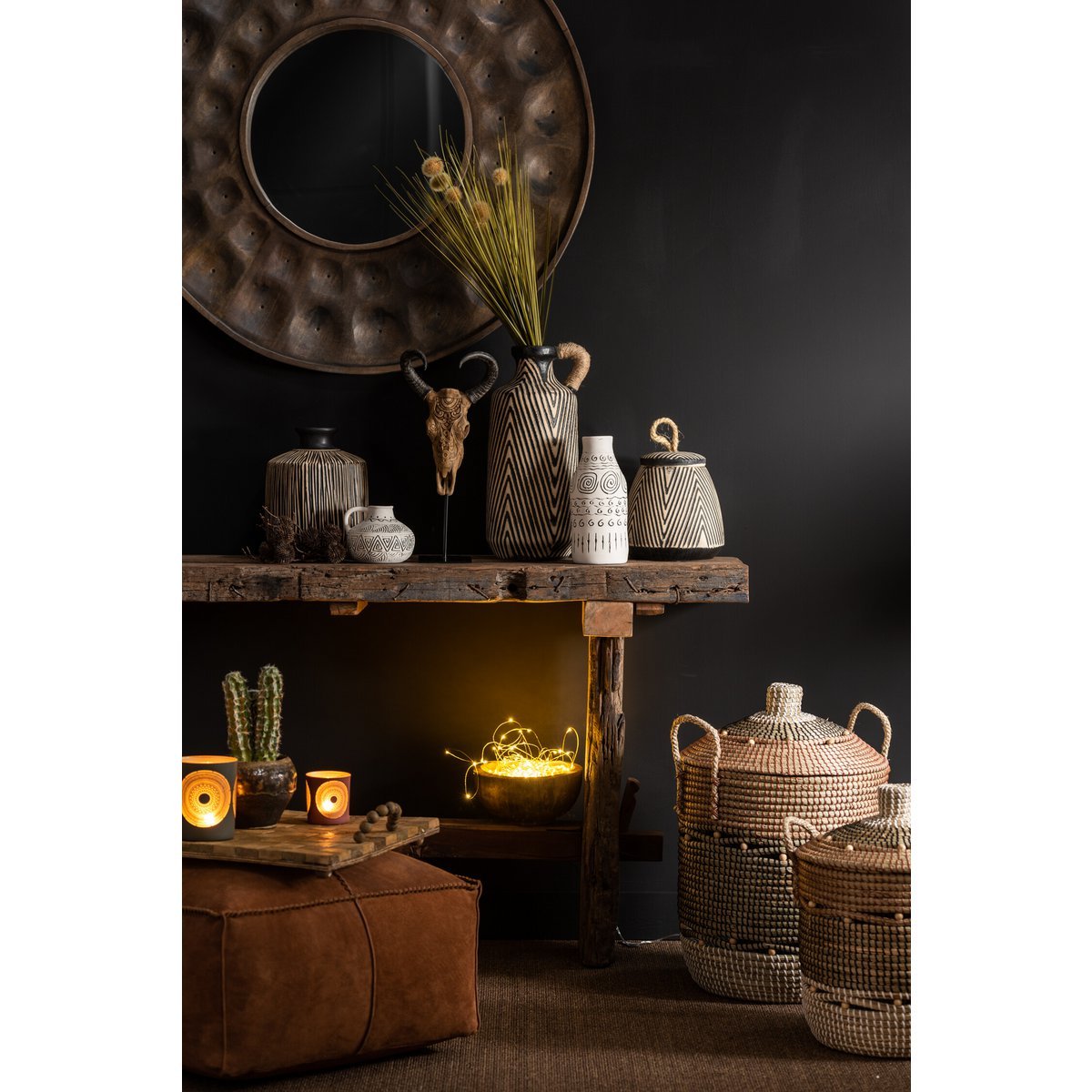 J-Line Console Brut Gerecycleerd Hout Bruin