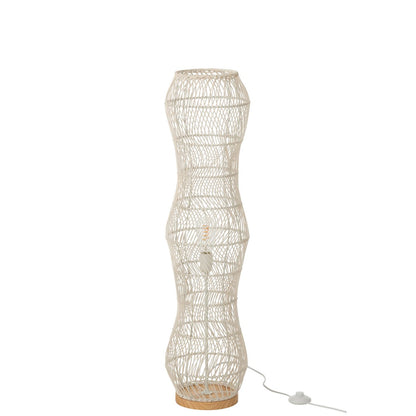 J-Line Vloerlamp Rotan Metaal Gedraaid Wit