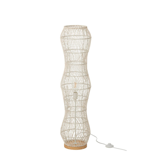 J-Line Vloerlamp Rotan Metaal Gedraaid Wit