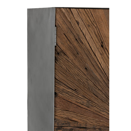J-Line Barkast Shanil 2 Deuren Hout/Ijzer Naturel/Grijs