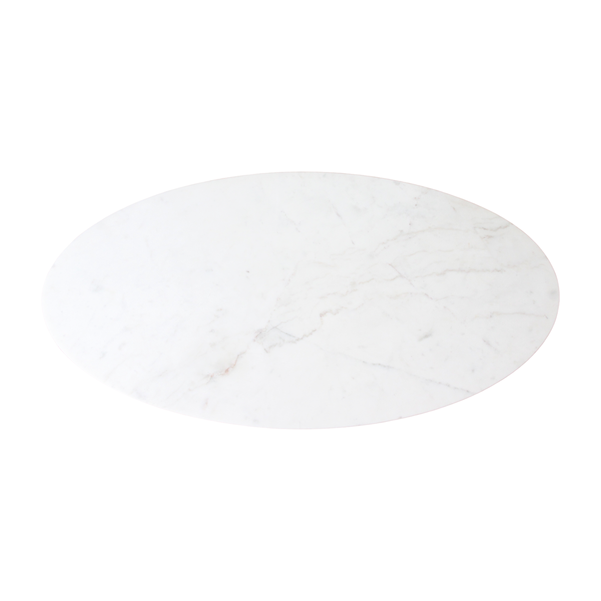 Ovale marmeren salontafel - Wit - 120x60x38 cm