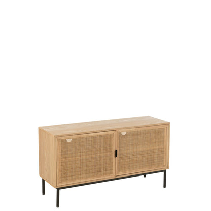 J-Line kast Vierkant - hout/metaal - naturel/zwart - large