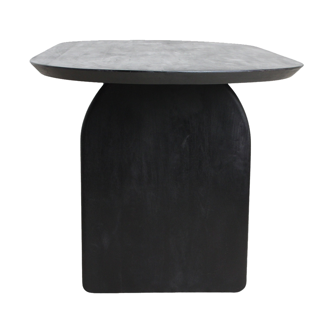 Bullnose eettafel zwart gesloten onderstel