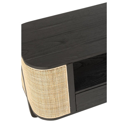 J-Line Molly TV kast - hout - naturel/ zwart – woonaccessoires
