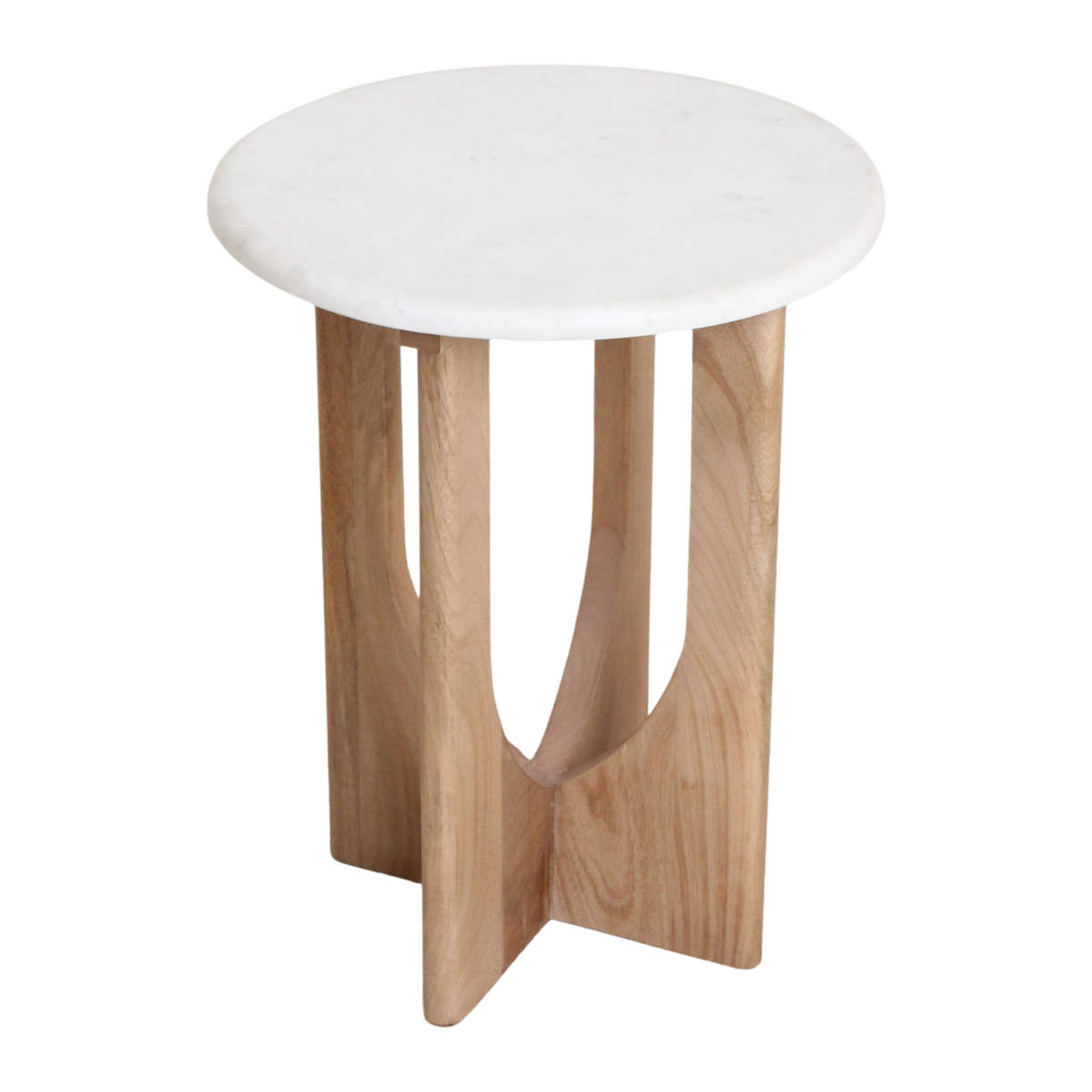 Kuching bijzettafel marmer wit - 30x30x50 cm