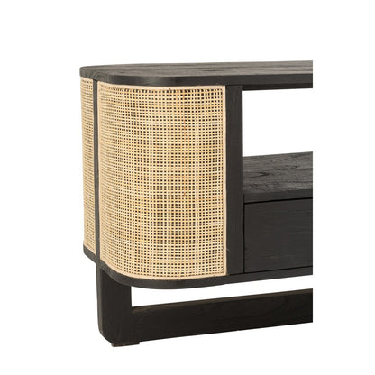 J-Line Molly TV kast - hout - naturel/ zwart – woonaccessoires