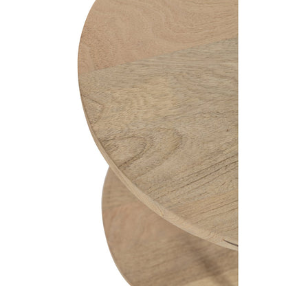 J-Line bijzettafel Eli 2 planken - hout/staal - naturel/grijs