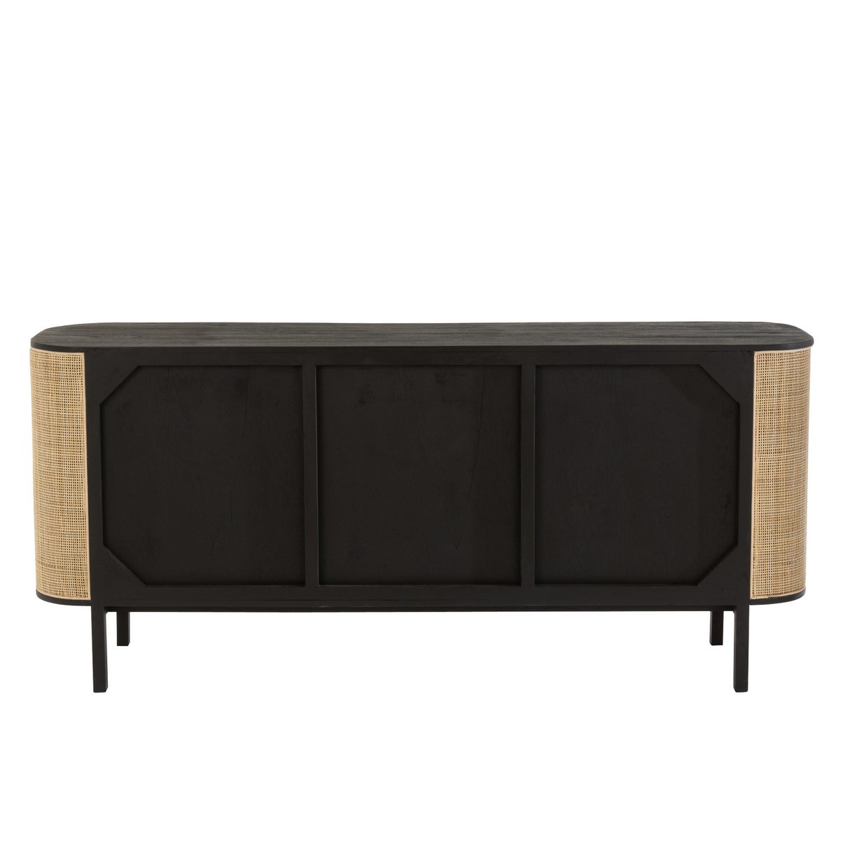 J-Line Molly Rotan kast - 3 deuren - hout - zwart