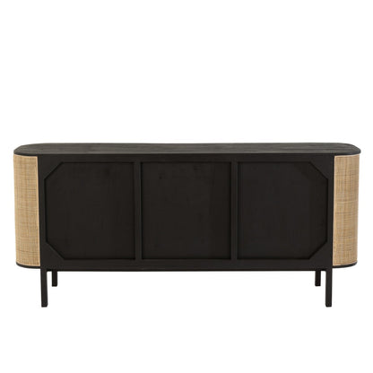 J-Line Molly Rotan kast - 3 deuren - hout - zwart