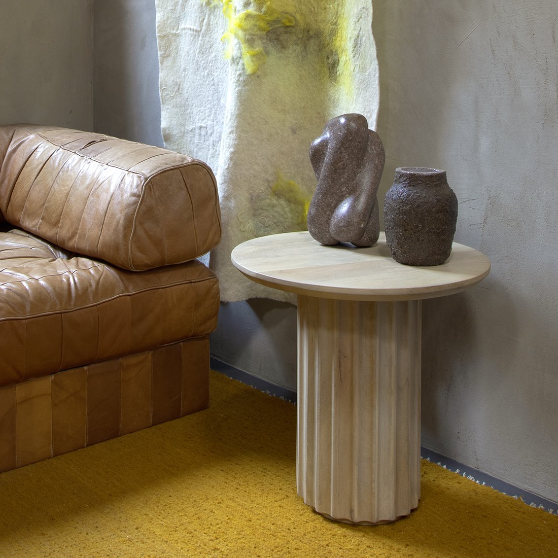Bullnose bijzettafel naturel 50 cm