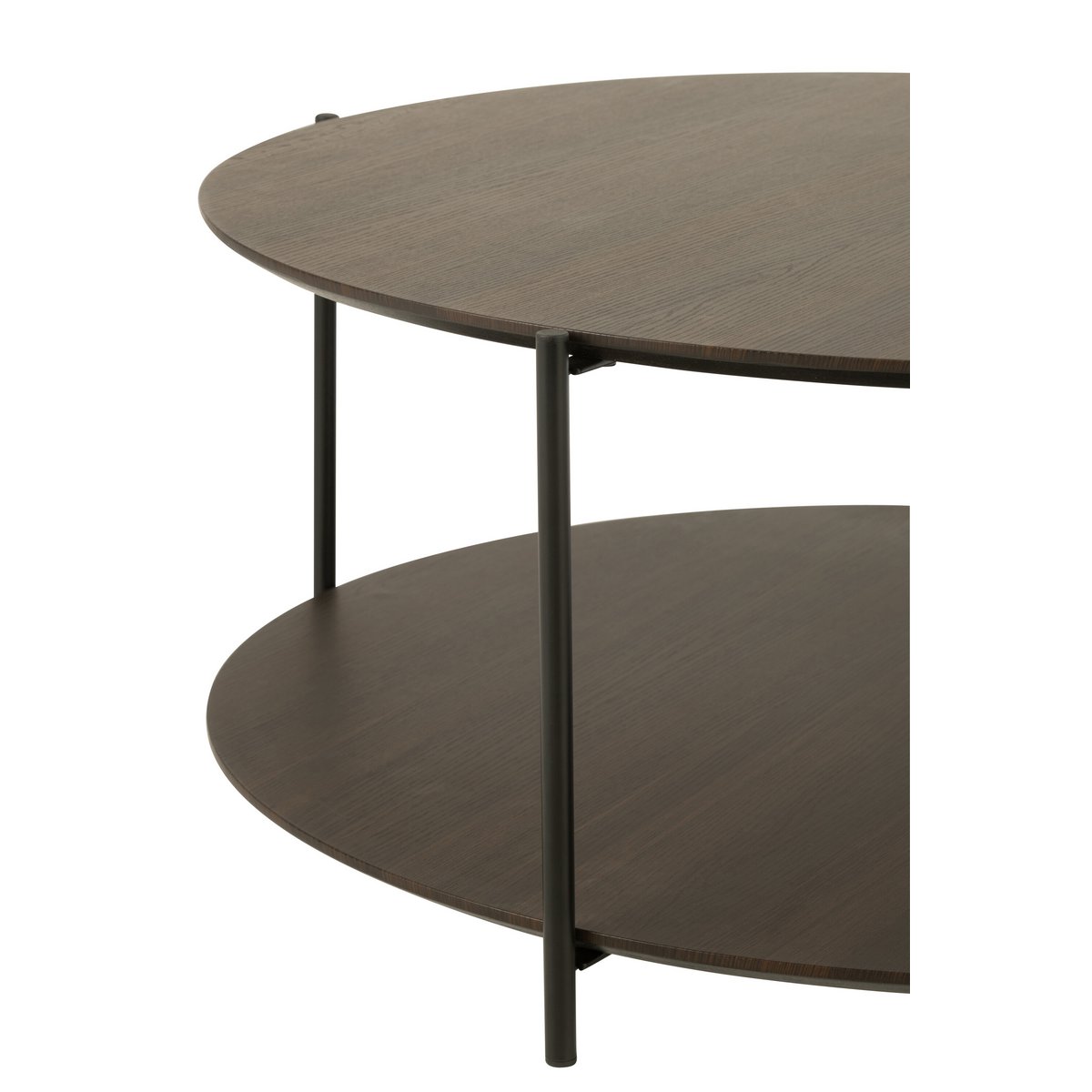 J-Line salontafel Rond - hout/metaal - donkerbruin - small