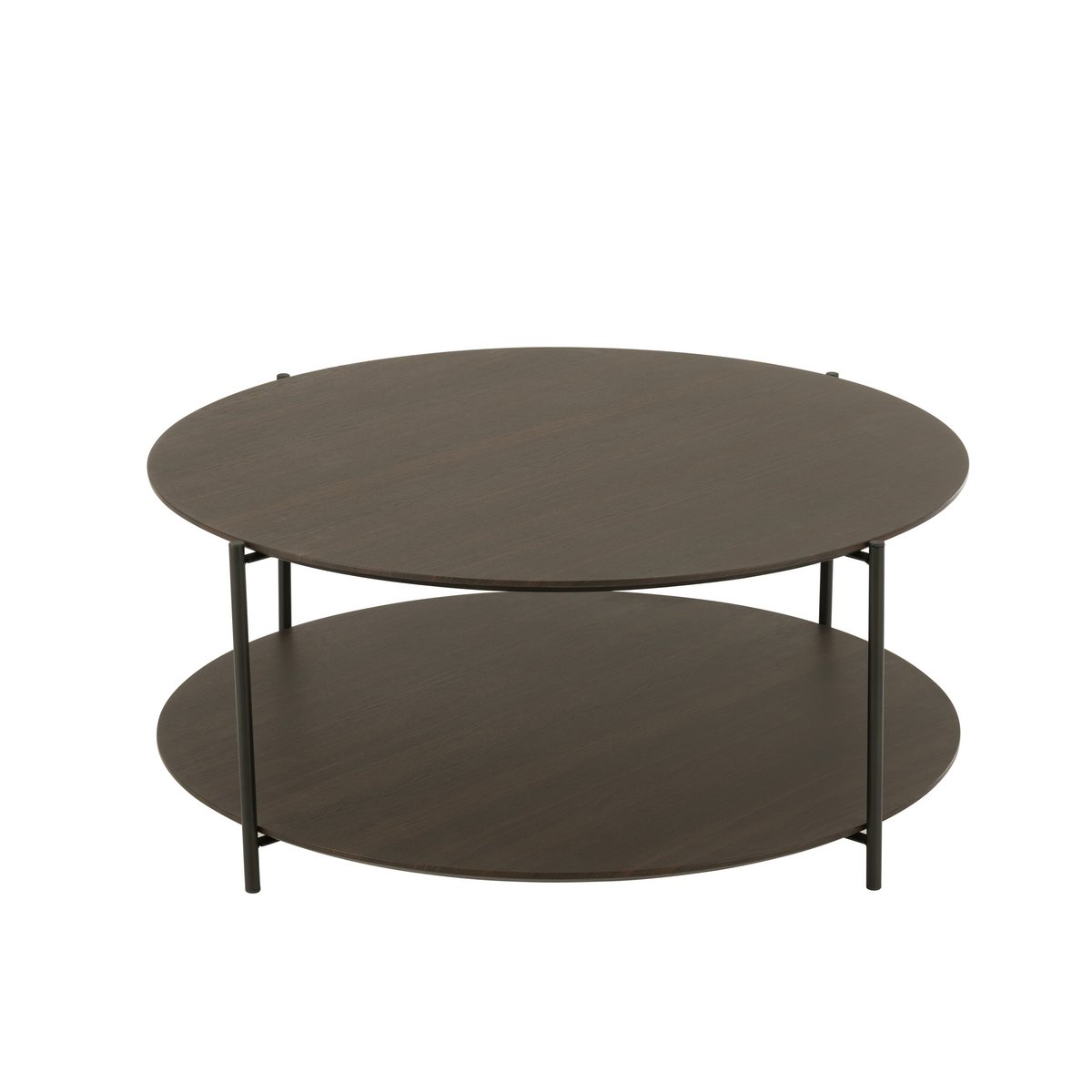 J-Line salontafel Rond - hout/metaal - donkerbruin - small