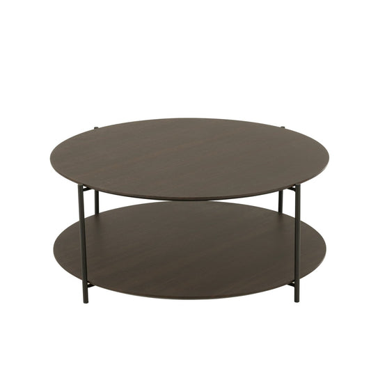 J-Line salontafel Rond - hout/metaal - donkerbruin - small