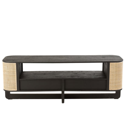J-Line Molly TV kast - hout - naturel/ zwart – woonaccessoires