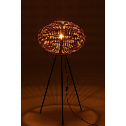 J-Line Staanlamp Driepoot - rotan/metaal - bruin/zwart - small