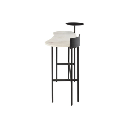 J-Line console Marmer - steen/ijzer - wit/zwart