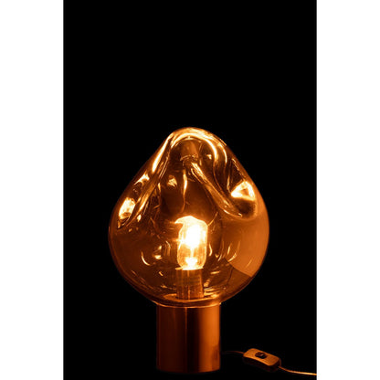 J-Line Lamp Goud Metaal/Glas Grijs