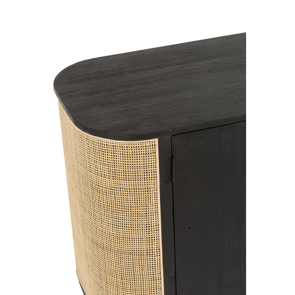 J-Line Molly Rotan kast - 3 deuren - hout - zwart