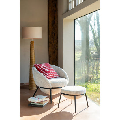J-Line Vloerlamp Schroefdraad Hout Naturel/Grijs