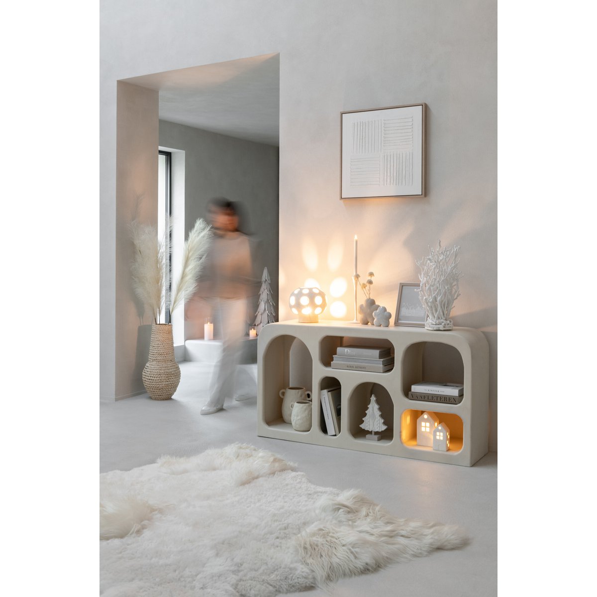 J-Line Console Cave MangoHout wit