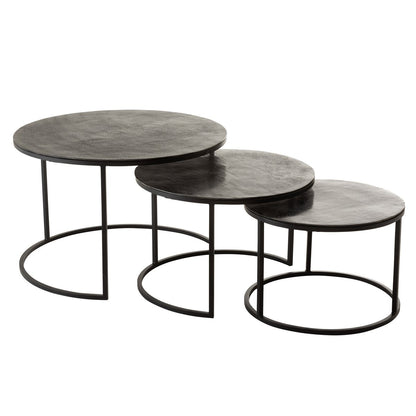 J-Line bijzettafel Oxidize - aluminium/ijzer - zwart/groen