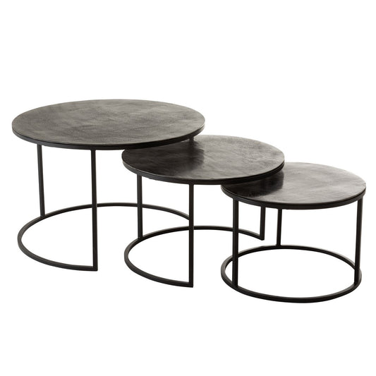 J-Line bijzettafel Oxidize - aluminium/ijzer - zwart/groen