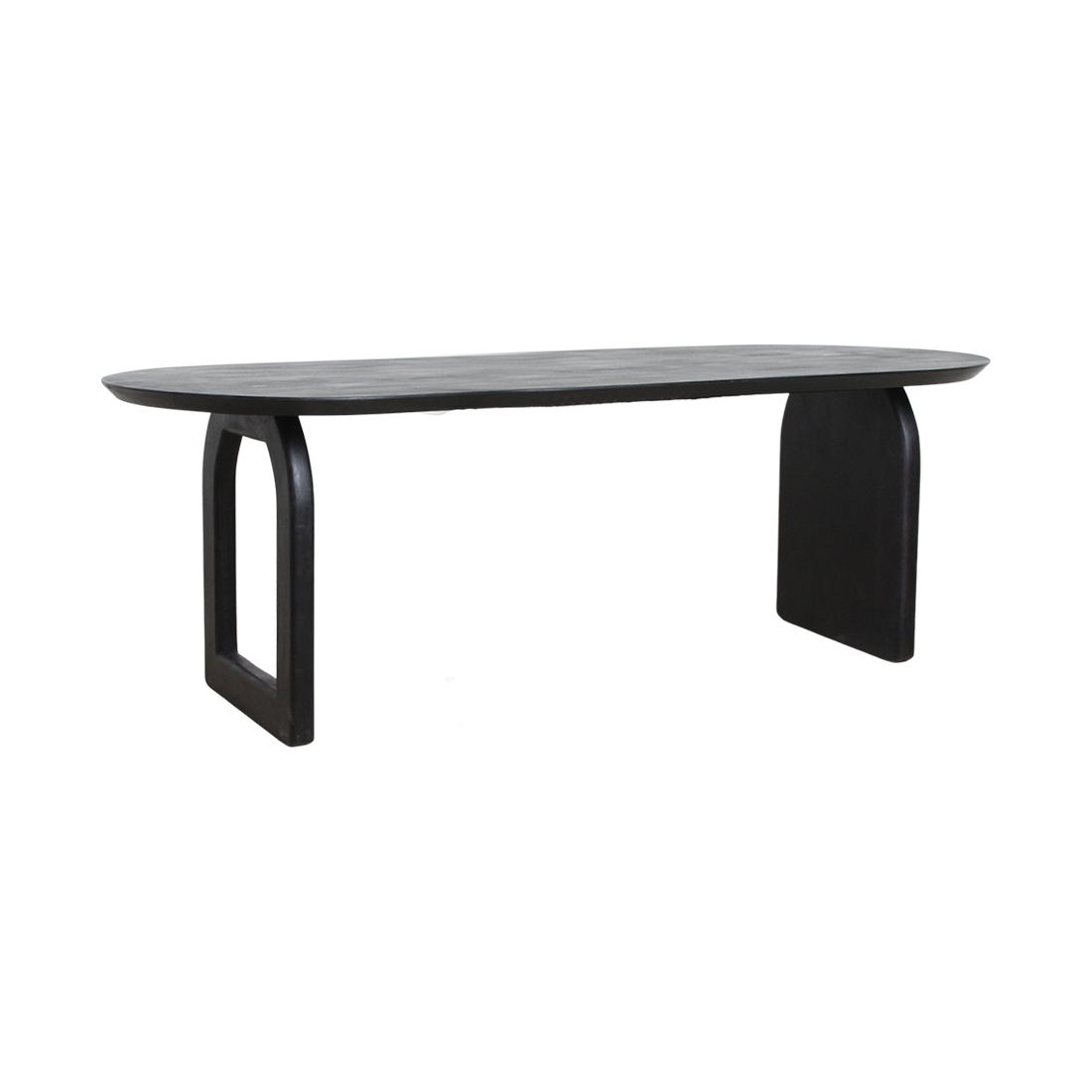 Bullnose eettafel zwart mix onderstel