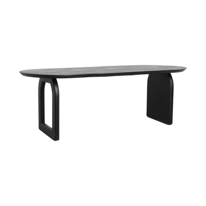 Bullnose eettafel zwart mix onderstel