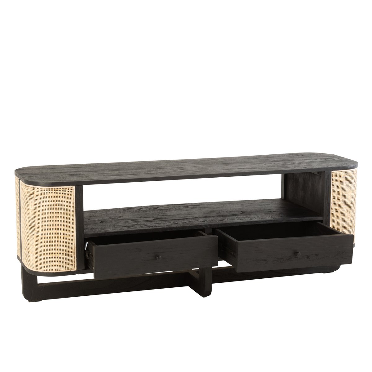J-Line Molly TV kast - hout - naturel/ zwart – woonaccessoires
